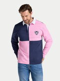 Harlequin Panel Rugby Shirt - Pink
