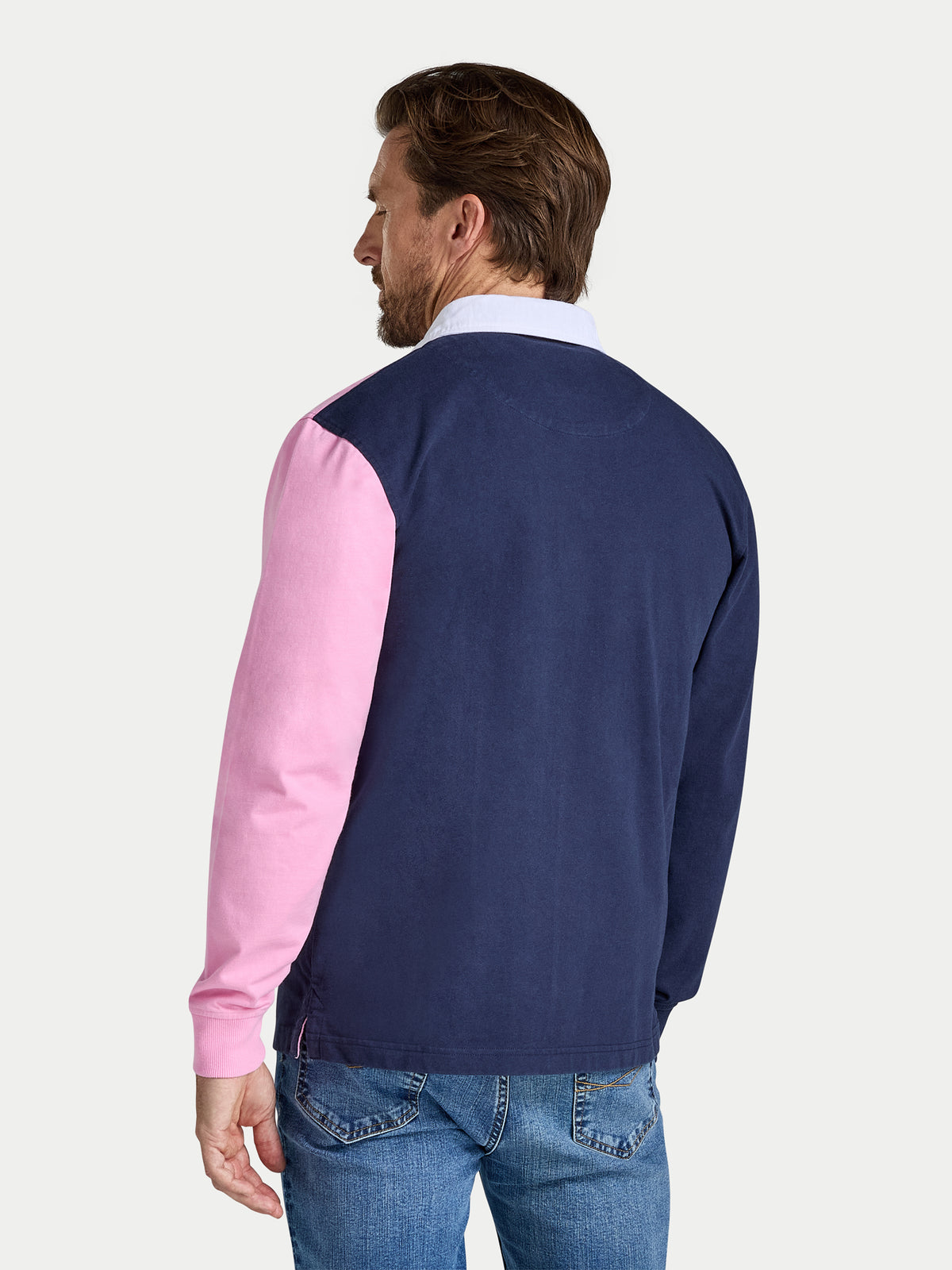 Harlequin Panel Rugby Shirt - Pink