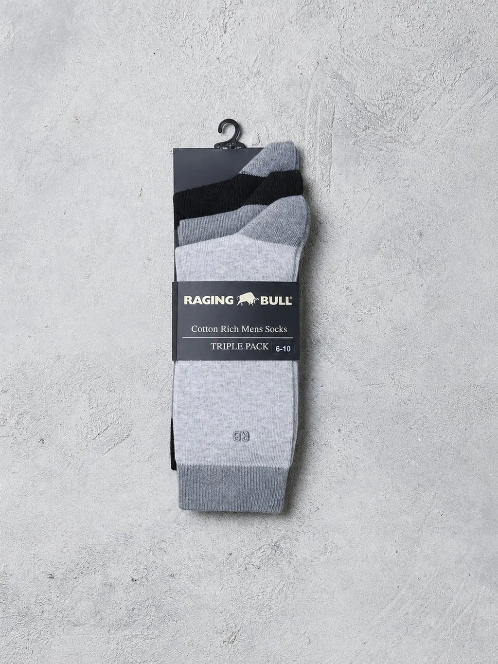 Plain Sock - 3 Pack - Grey Raging Bull Clothing