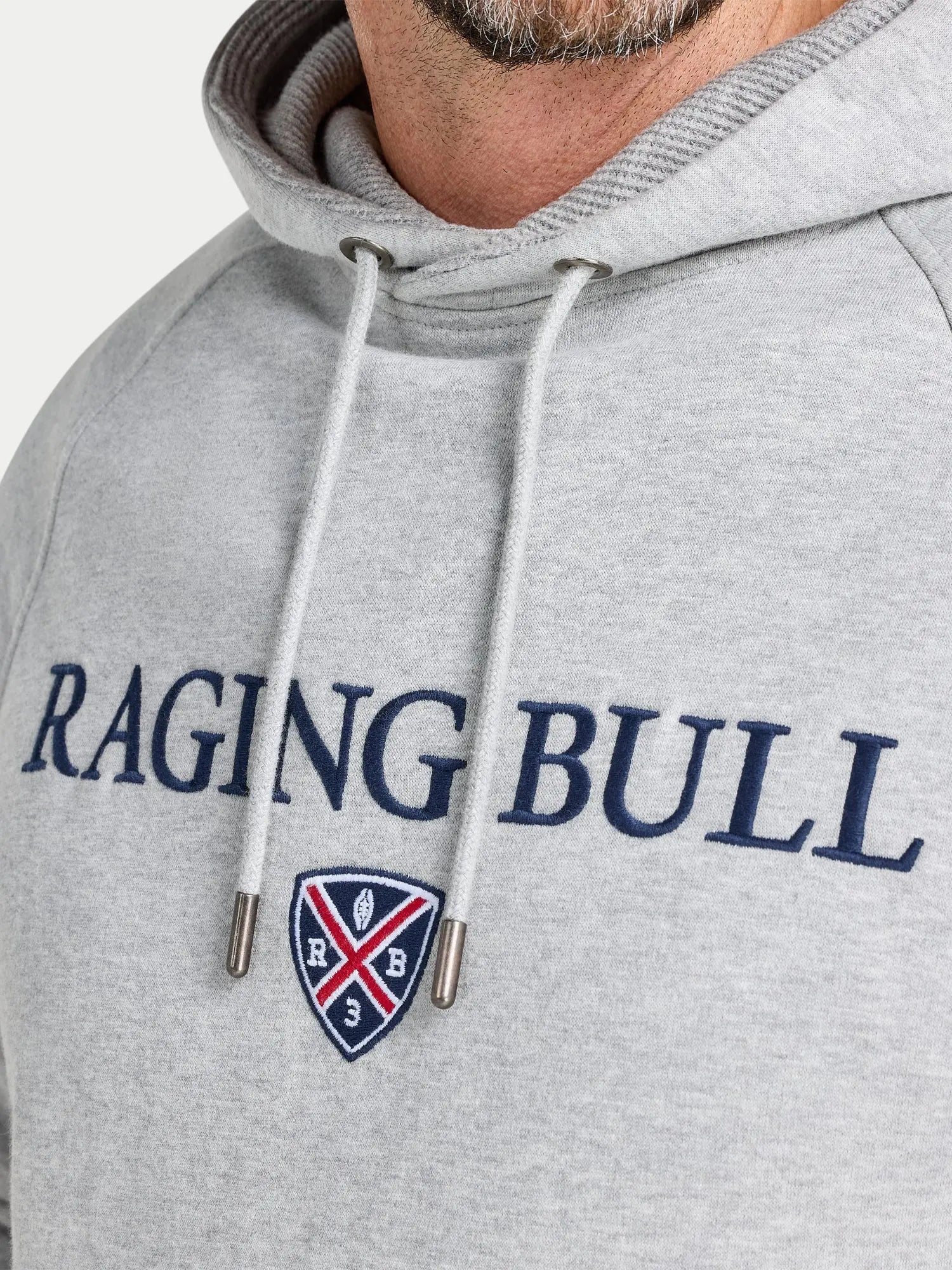 Hooded Signature Sweatshirt - Grey Marl Raging Bull Clothing