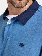 Rugby Collar Sweatshirt - Denim Blue