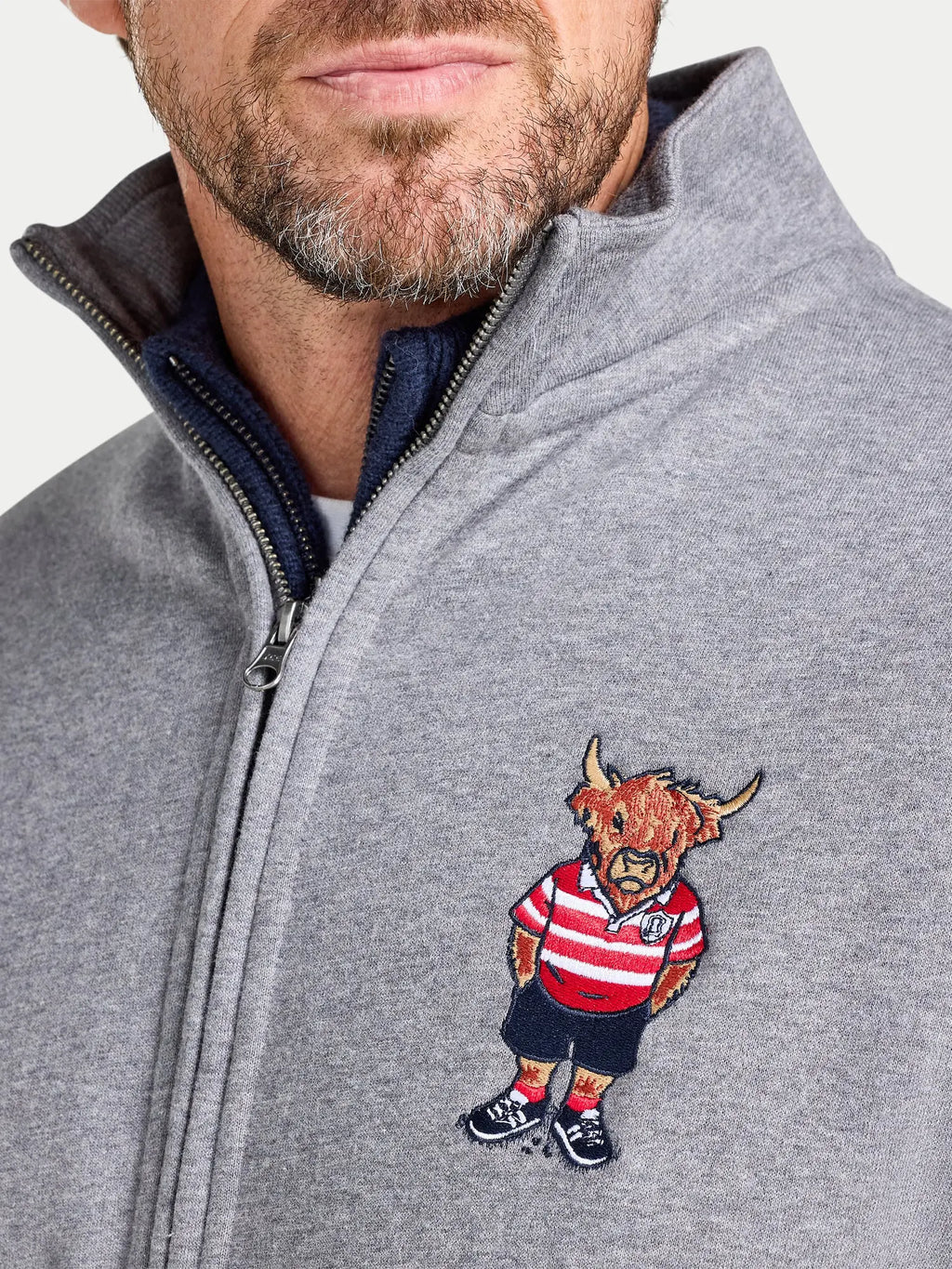 Zip Through Bully Hoodie - Grey Marl Raging Bull Clothing