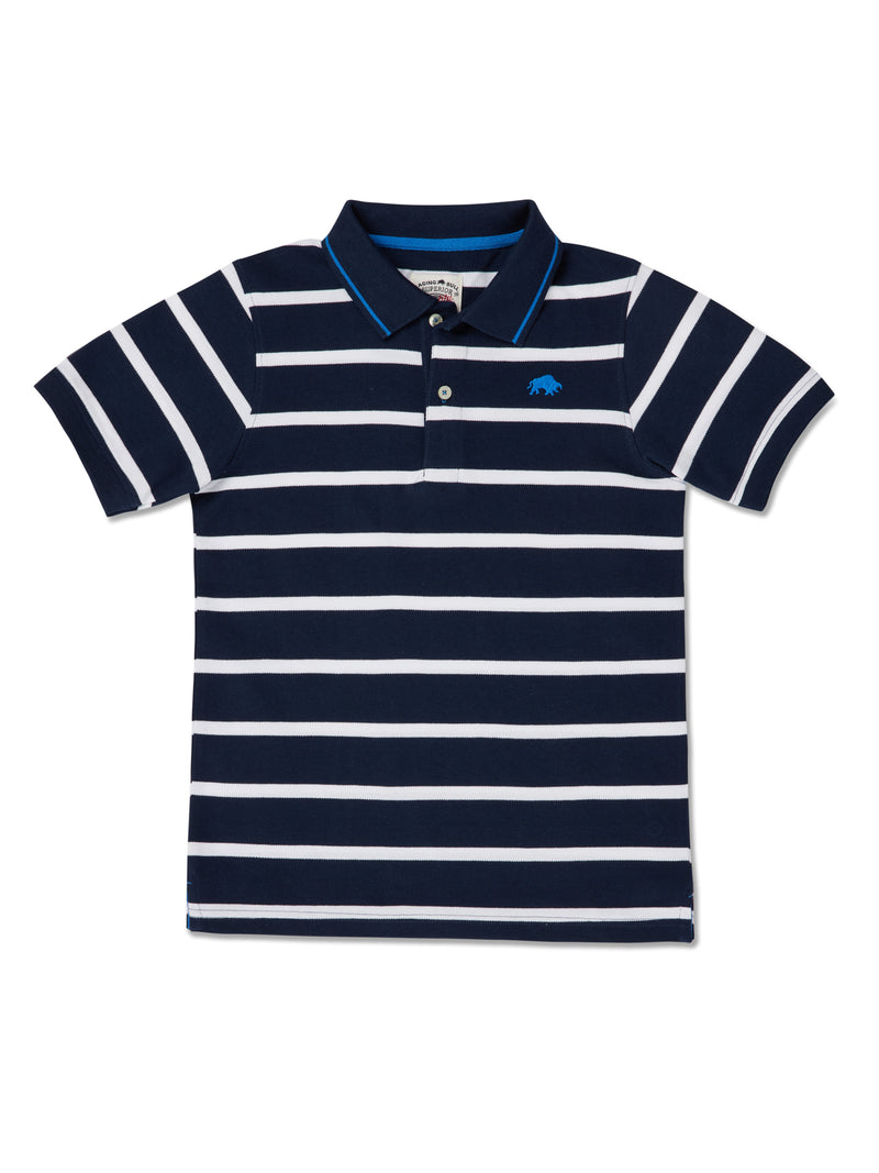 Breton Stripe Polo - Navy