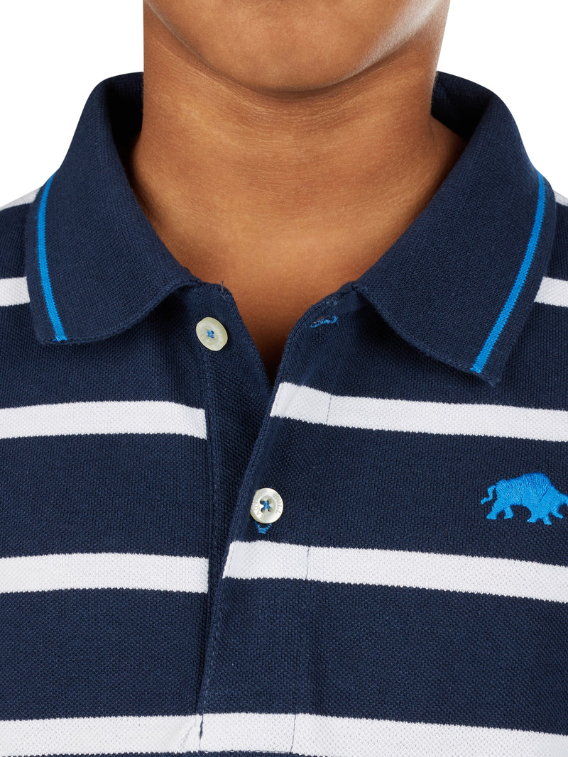 Breton Stripe Polo - Navy