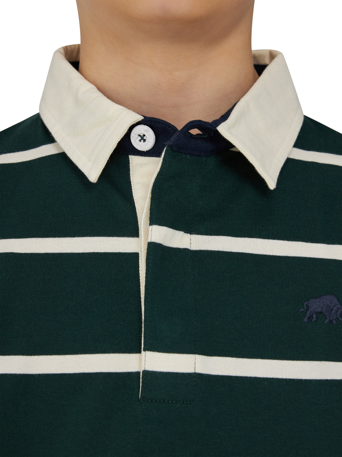 Long Sleeve Thin Stripe Rugby - Forest