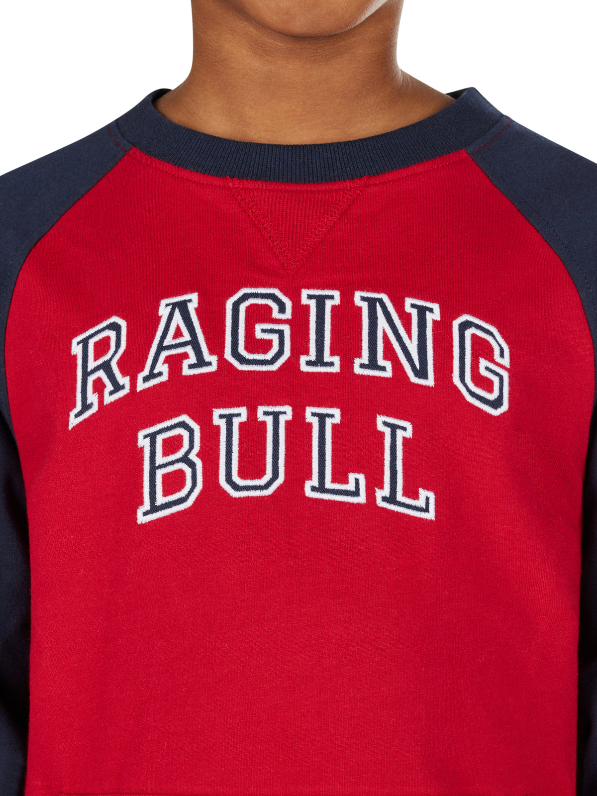 Raging Bull Applique Crew Neck Top - Red