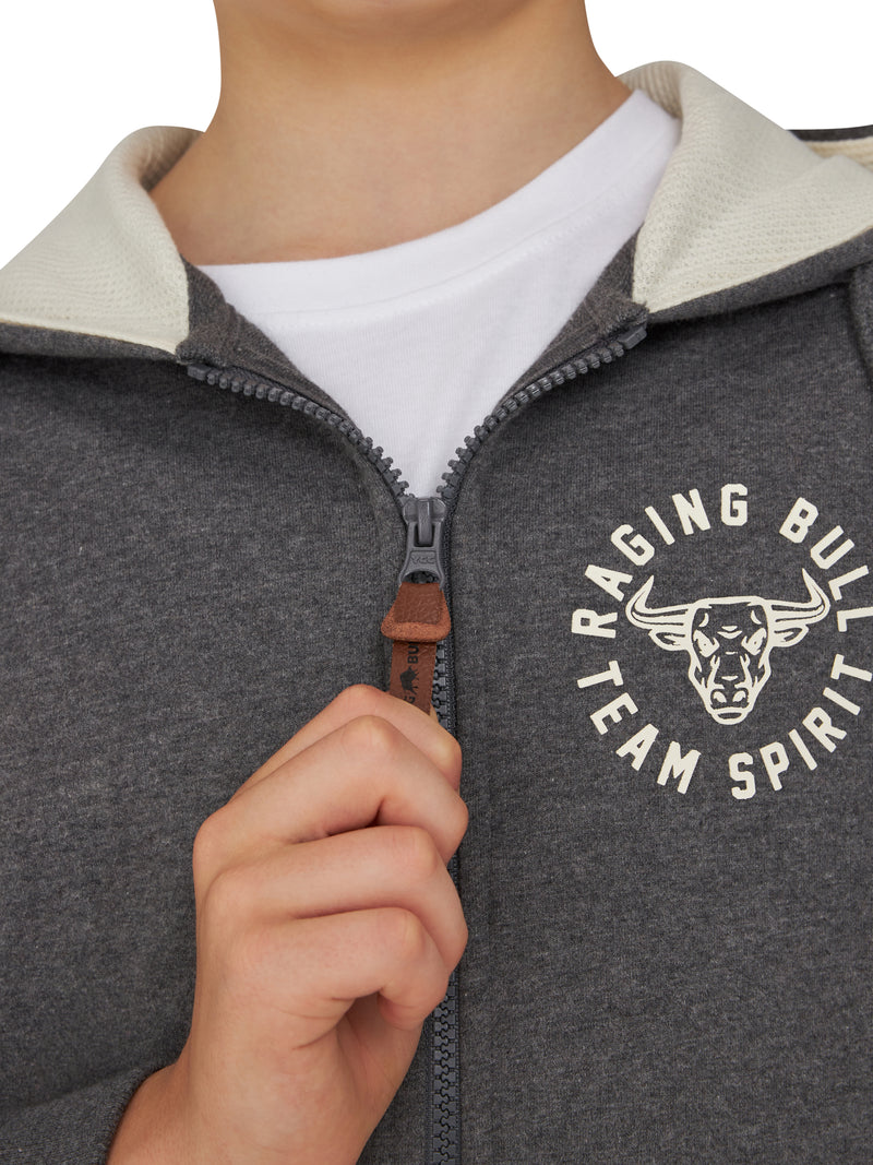 Team Spirit Zip Thruough Hoodie - Charcoal