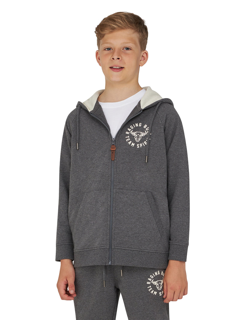 Team Spirit Zip Thruough Hoodie - Charcoal