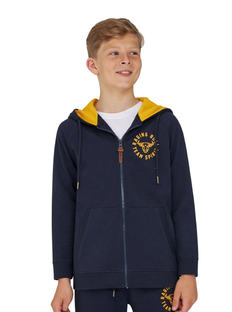 Team Spirit Zip Through Hoodie - Navy