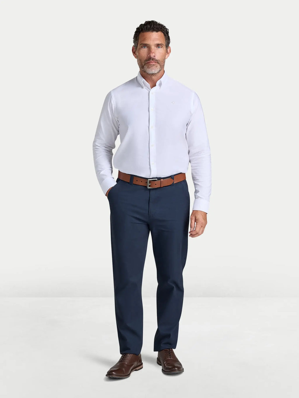 Tapered Chino Trousers - Navy