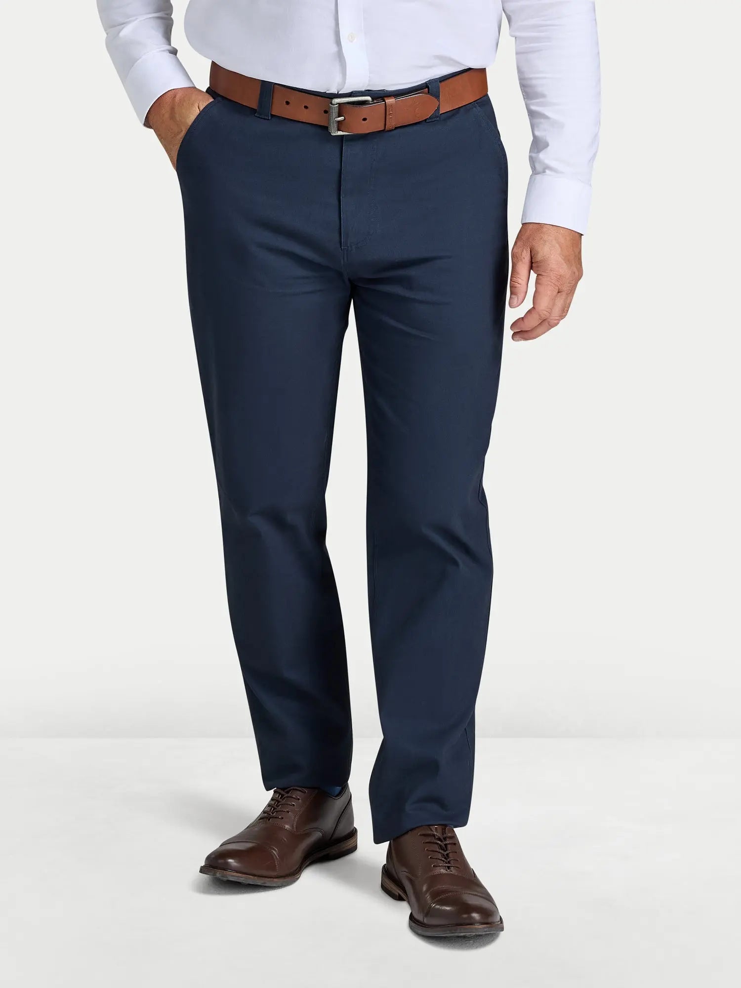 Tapered Chino Trousers - Navy