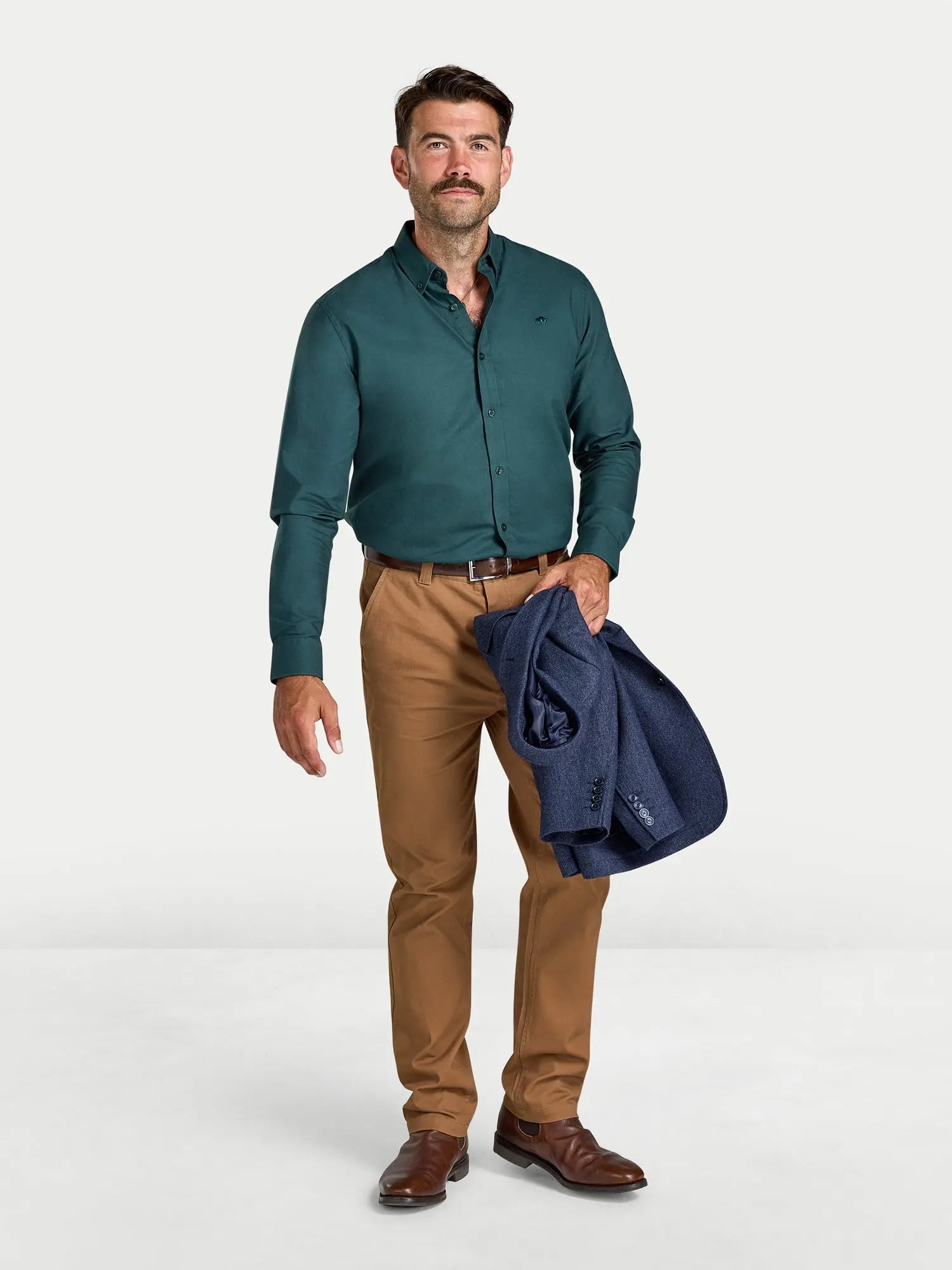 Tapered Chino Trousers - Brown