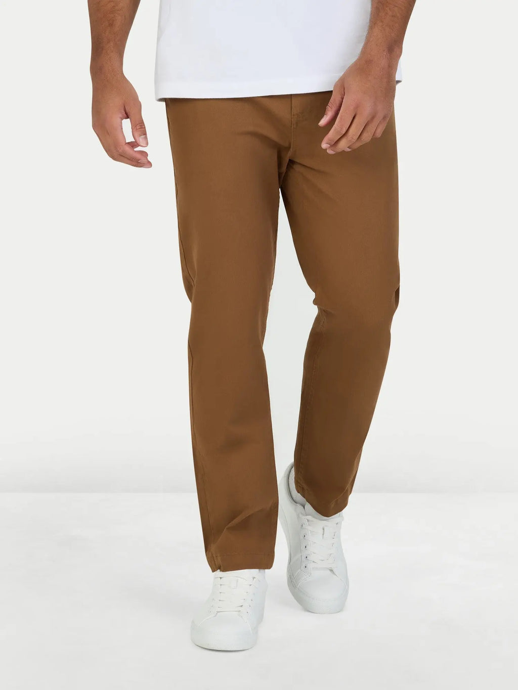 Tapered Chino Trousers - Brown