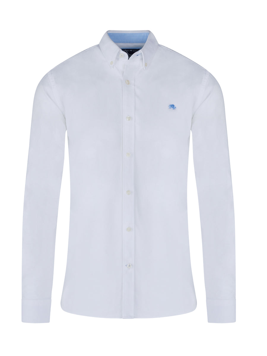 Classic Long Sleeve Oxford Shirt - White – Raging Bull Clothing