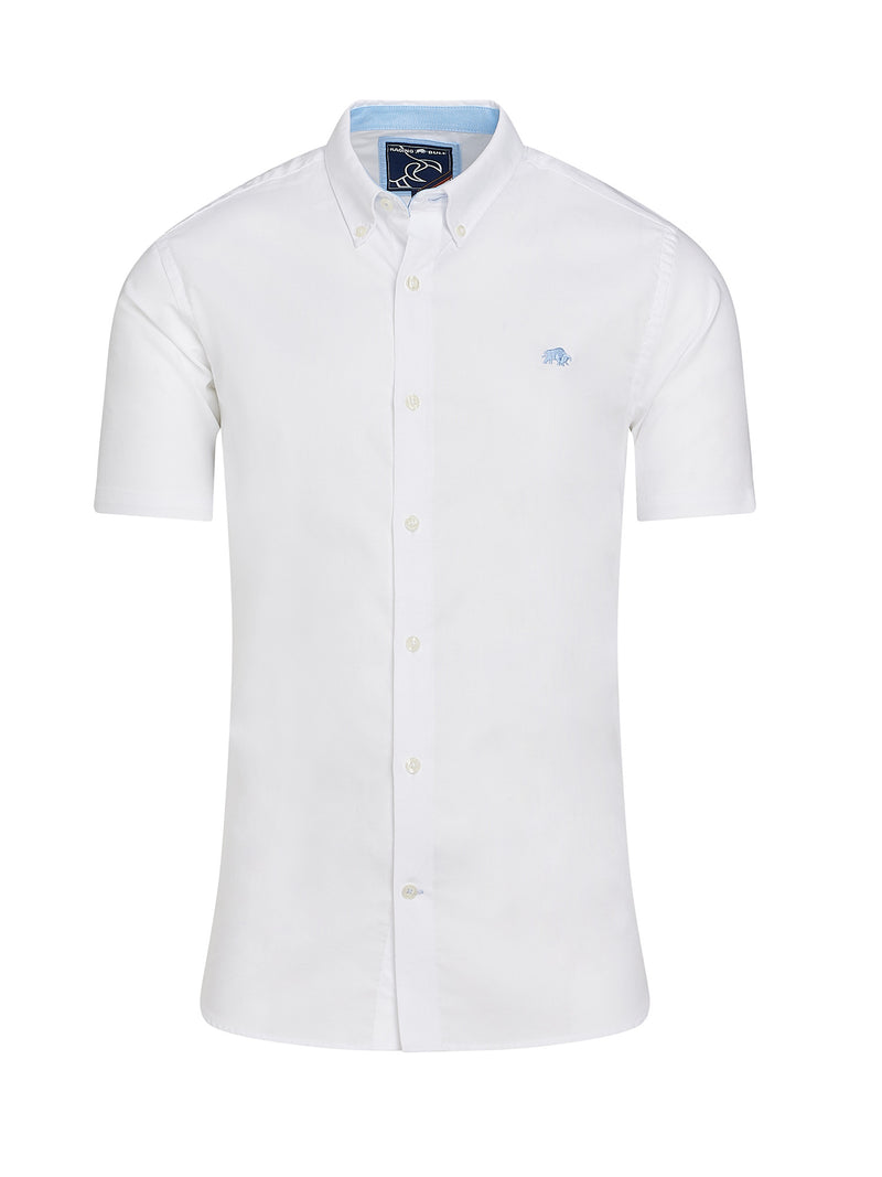 Short Sleeve Lightweight Oxford Shirt - White – Raging Bull Clothing