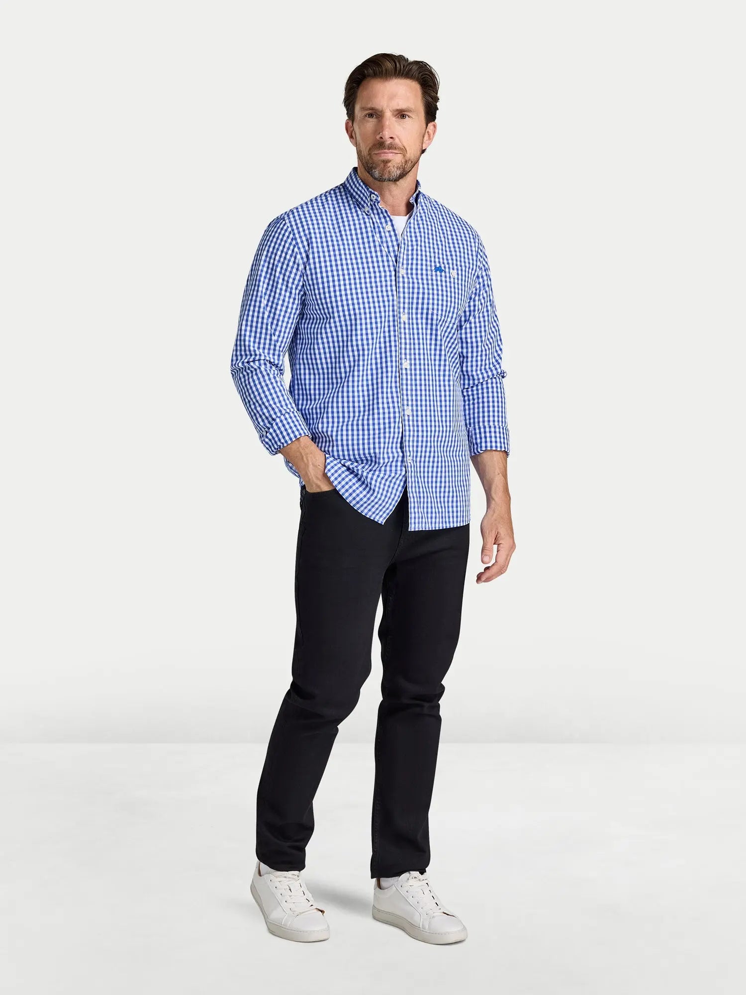 Classic Gingham Shirt - Long Sleeve - Navy