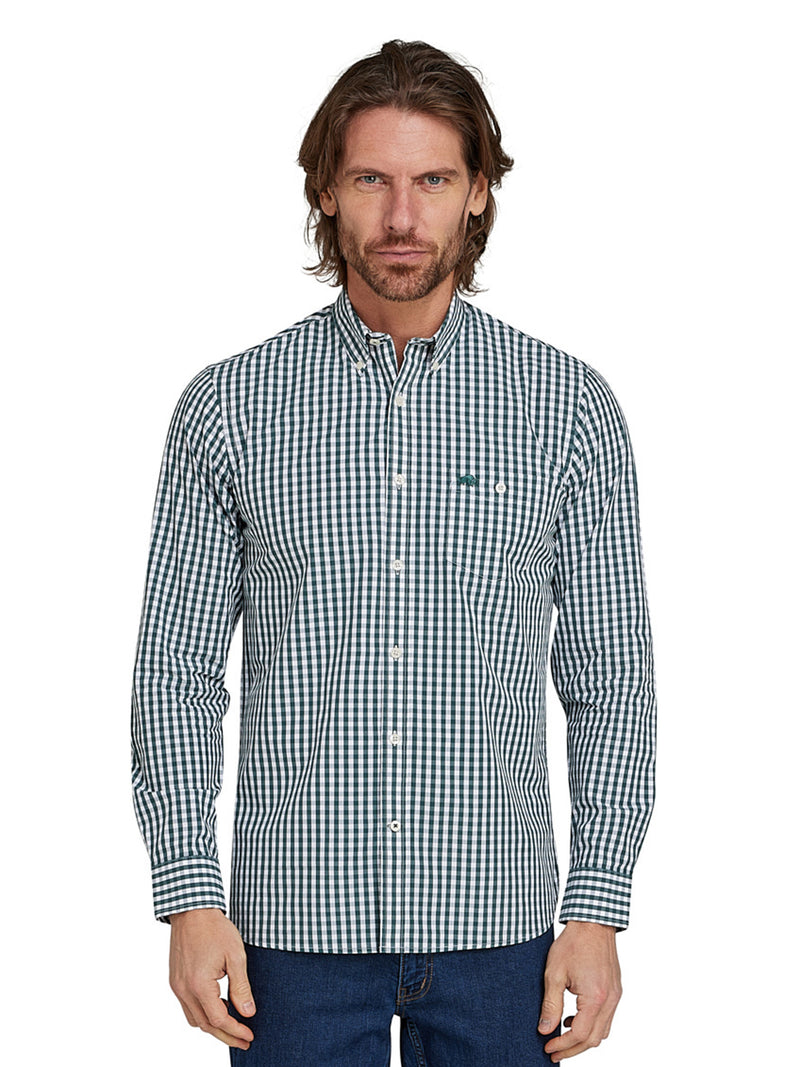 Long Sleeve Classic Gingham Shirt - Forest