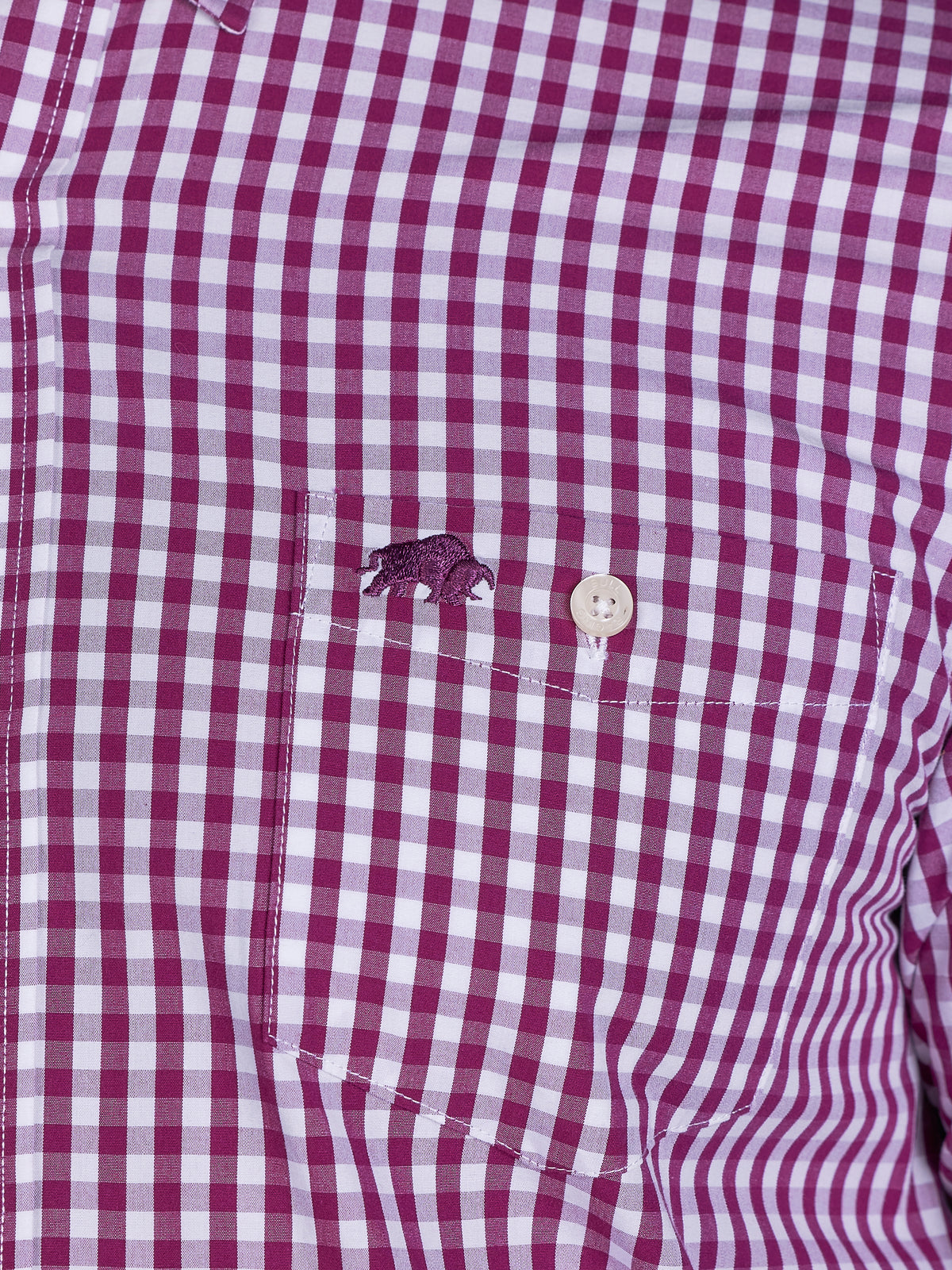 Classic Long Sleeve Gingham Shirt - Purple