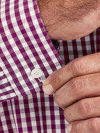 Classic Long Sleeve Gingham Shirt - Purple