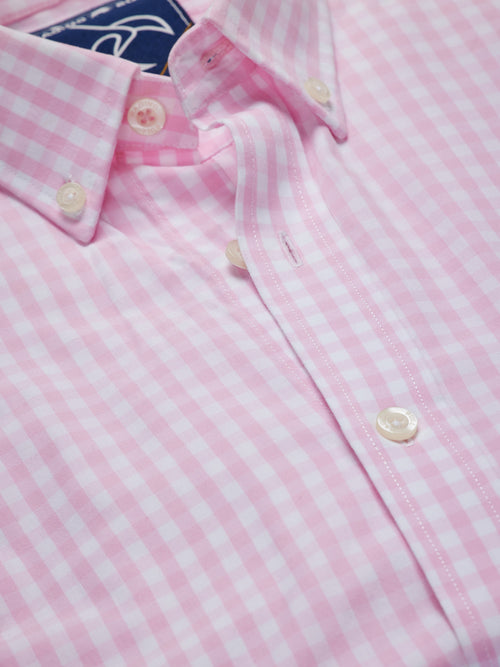 Long Sleeve Classic Gingham Shirt - Pink