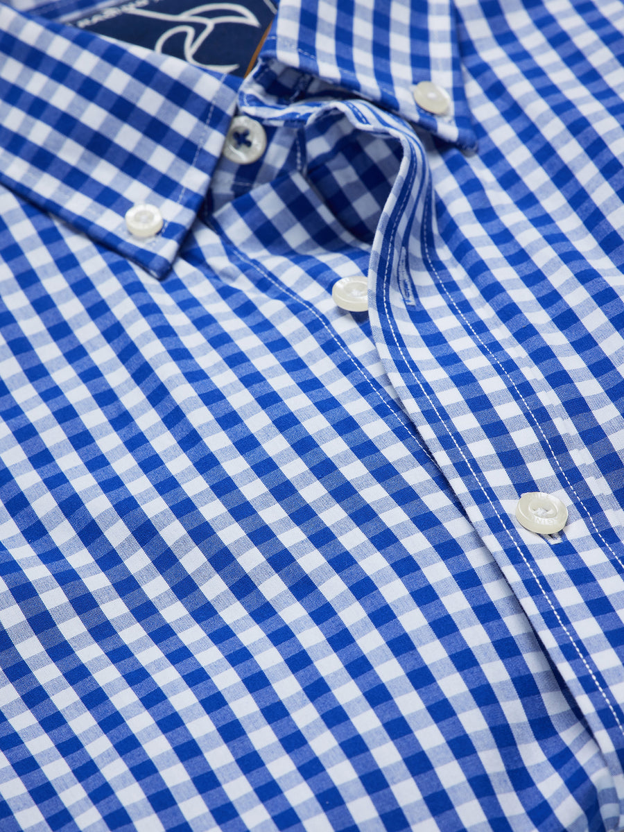Classic Long Sleeve Gingham Shirt - Navy – Raging Bull Clothing