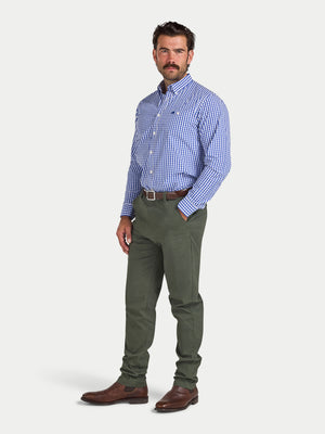 Classic Long Sleeve Gingham Shirt - Navy