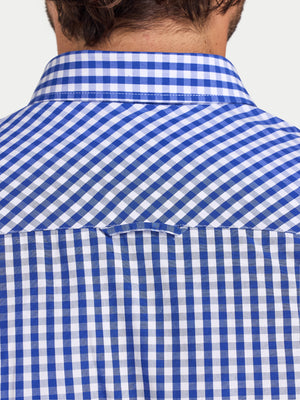 Classic Long Sleeve Gingham Shirt - Navy