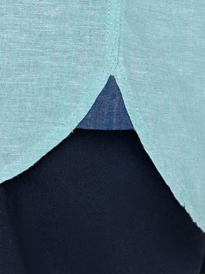Short Sleeve Classic Linen Shirt - Apple Green