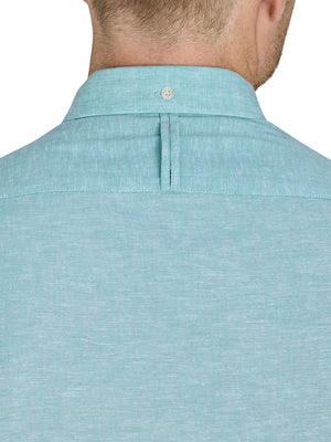 Short Sleeve Classic Linen Shirt - Apple Green
