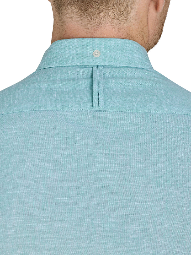 Short Sleeve Classic Linen Shirt - Apple Green