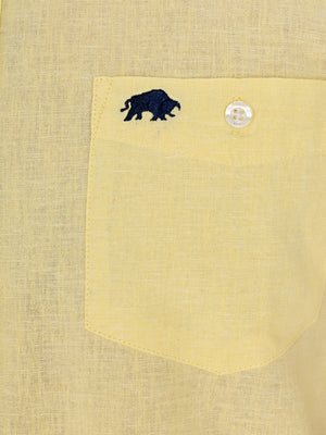 Short Sleeve Classic Linen Shirt - Lemon