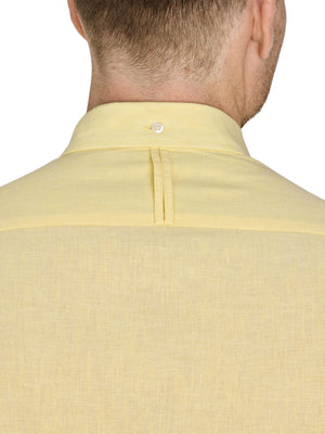 Short Sleeve Classic Linen Shirt - Lemon