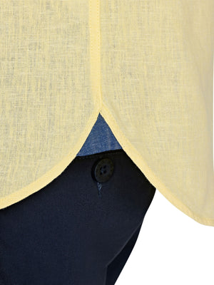 Short Sleeve Classic Linen Shirt - Lemon