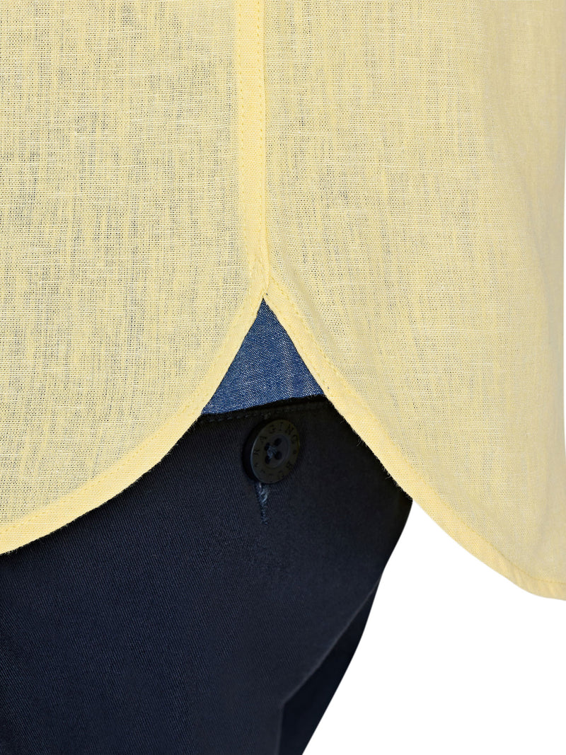 Short Sleeve Classic Linen Shirt - Lemon