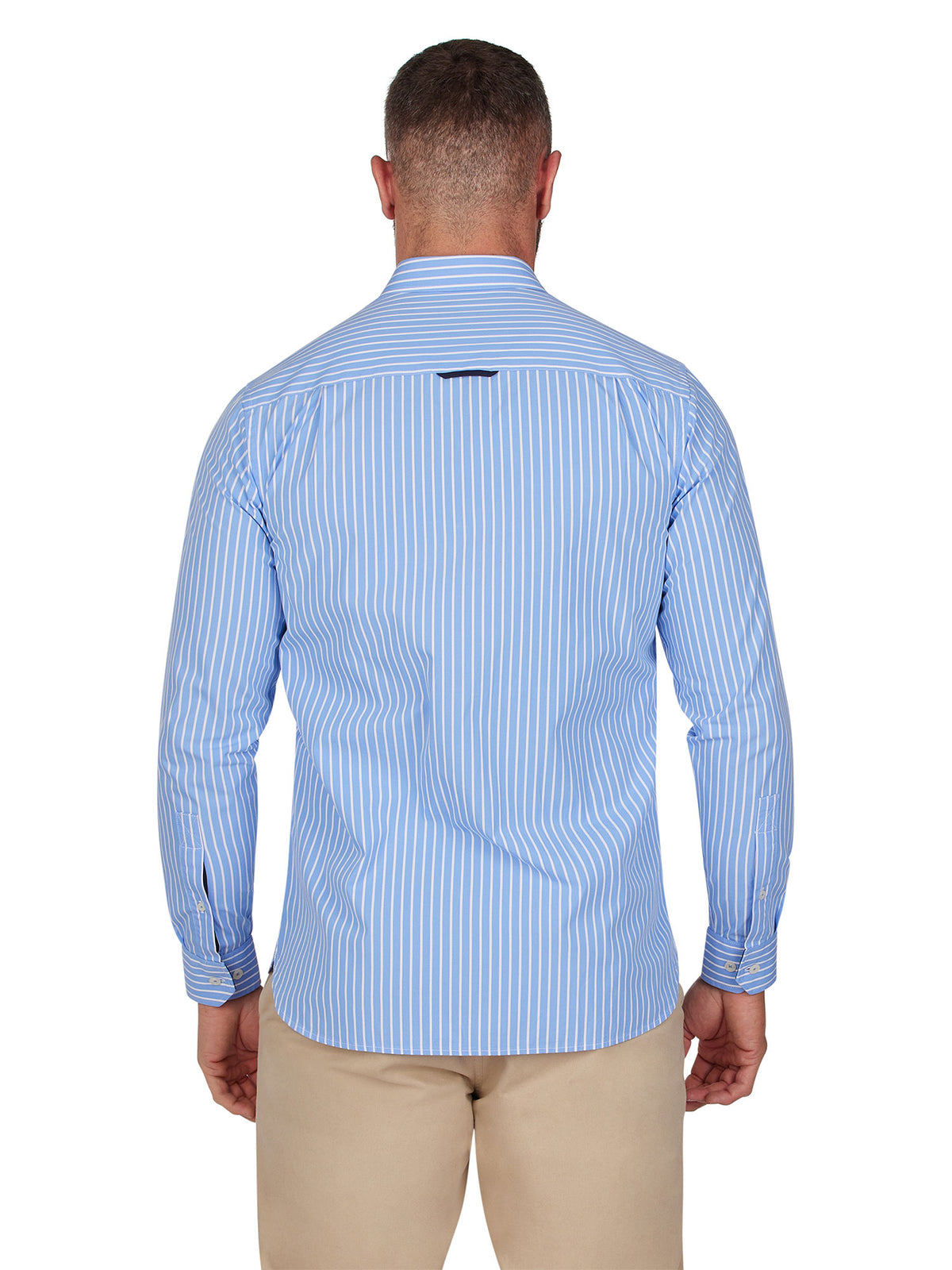 Classic Long Sleeve Stripe Shirt - Mid Blue
