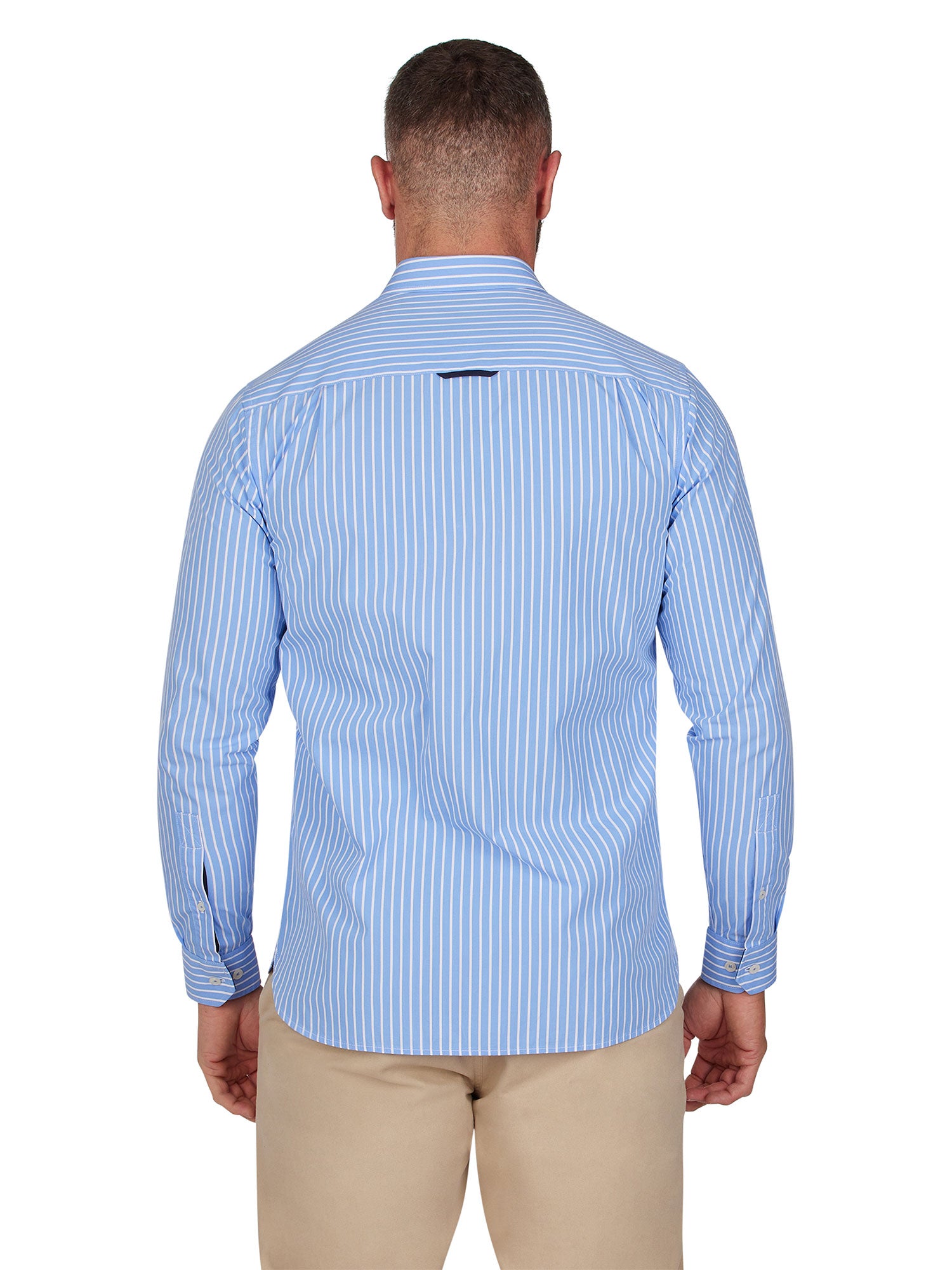 Classic Long Sleeve Stripe Shirt - Mid Blue