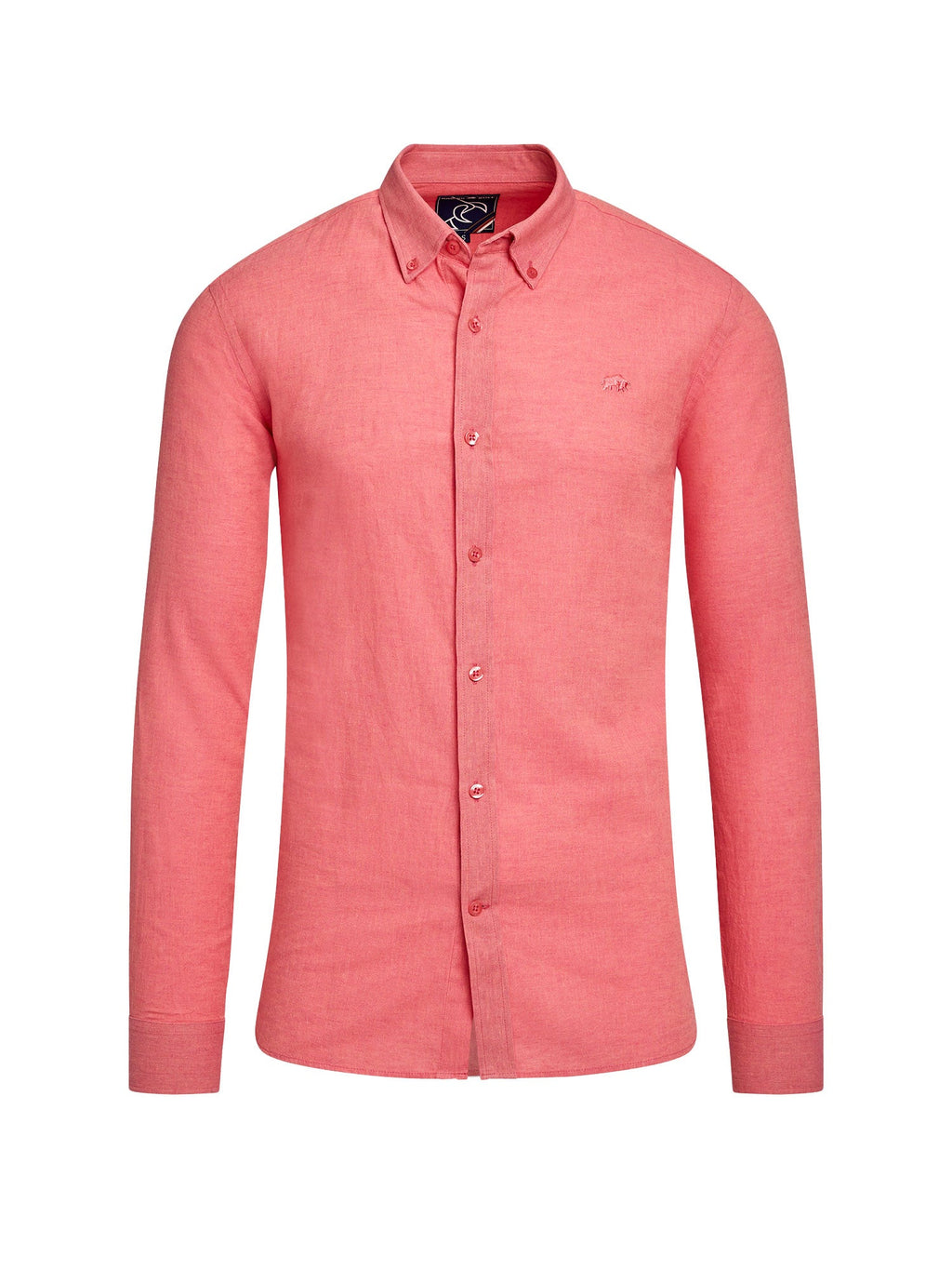Classic Long Sleeve Linen Shirt - Coral Clearance