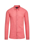 Classic Long Sleeve Linen Shirt - Coral Clearance