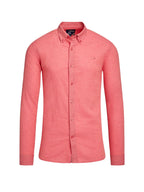 Classic Long Sleeve Linen Shirt - Coral Clearance
