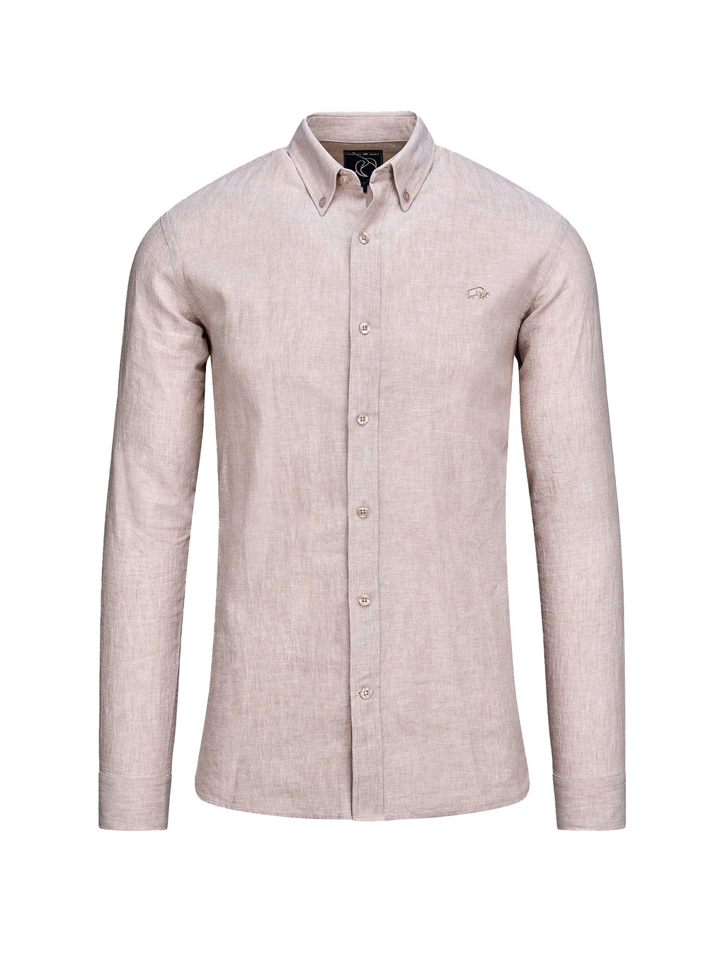 Long Sleeve Linen Shirt - Tan