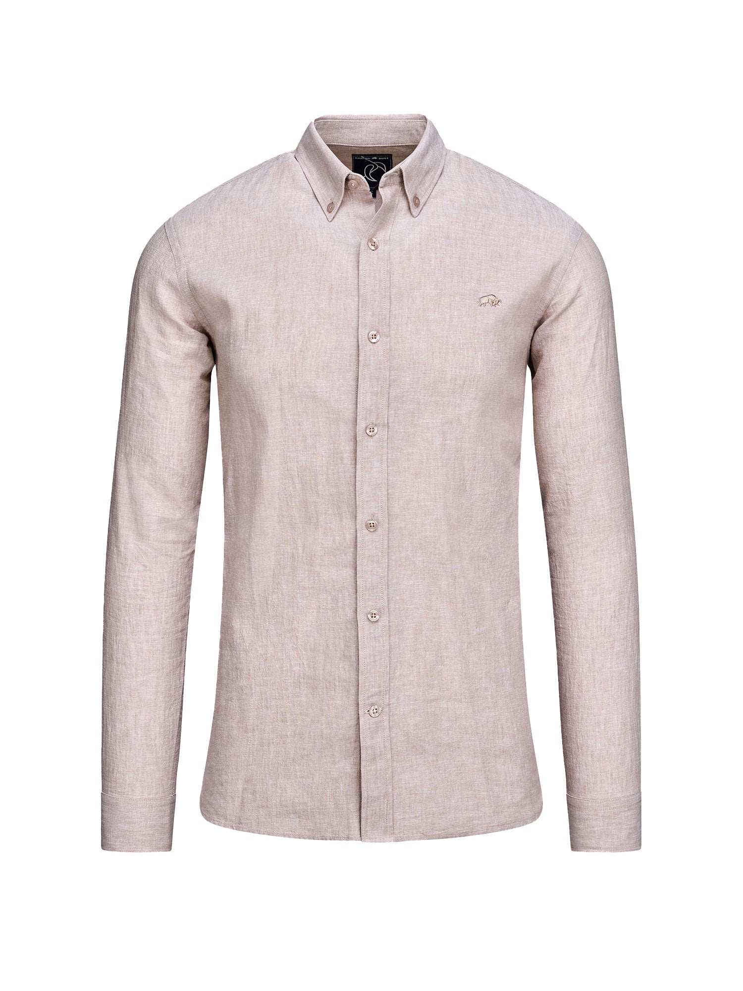 Long Sleeve Linen Shirt - Tan