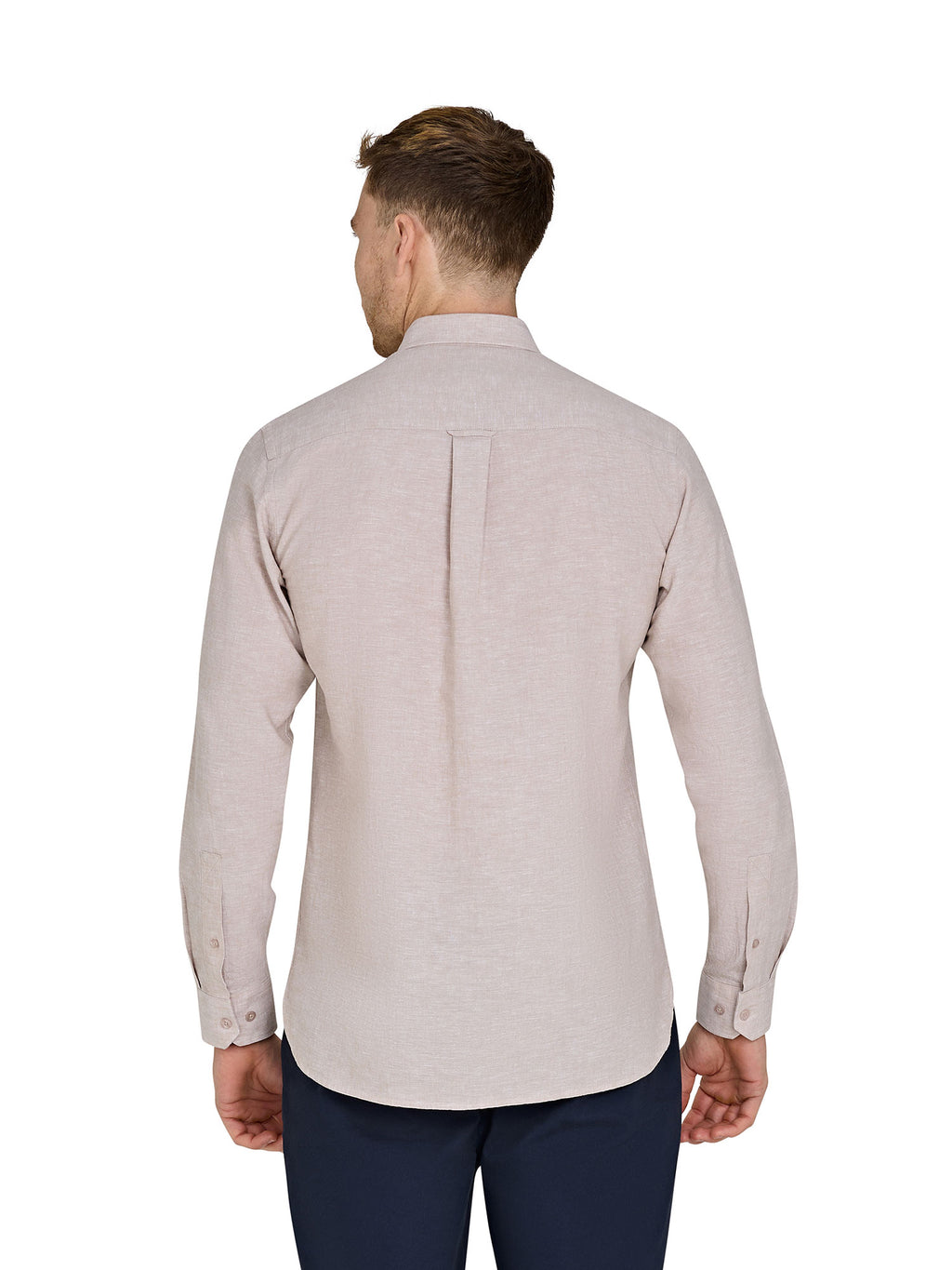 Long Sleeve Linen Shirt - Tan