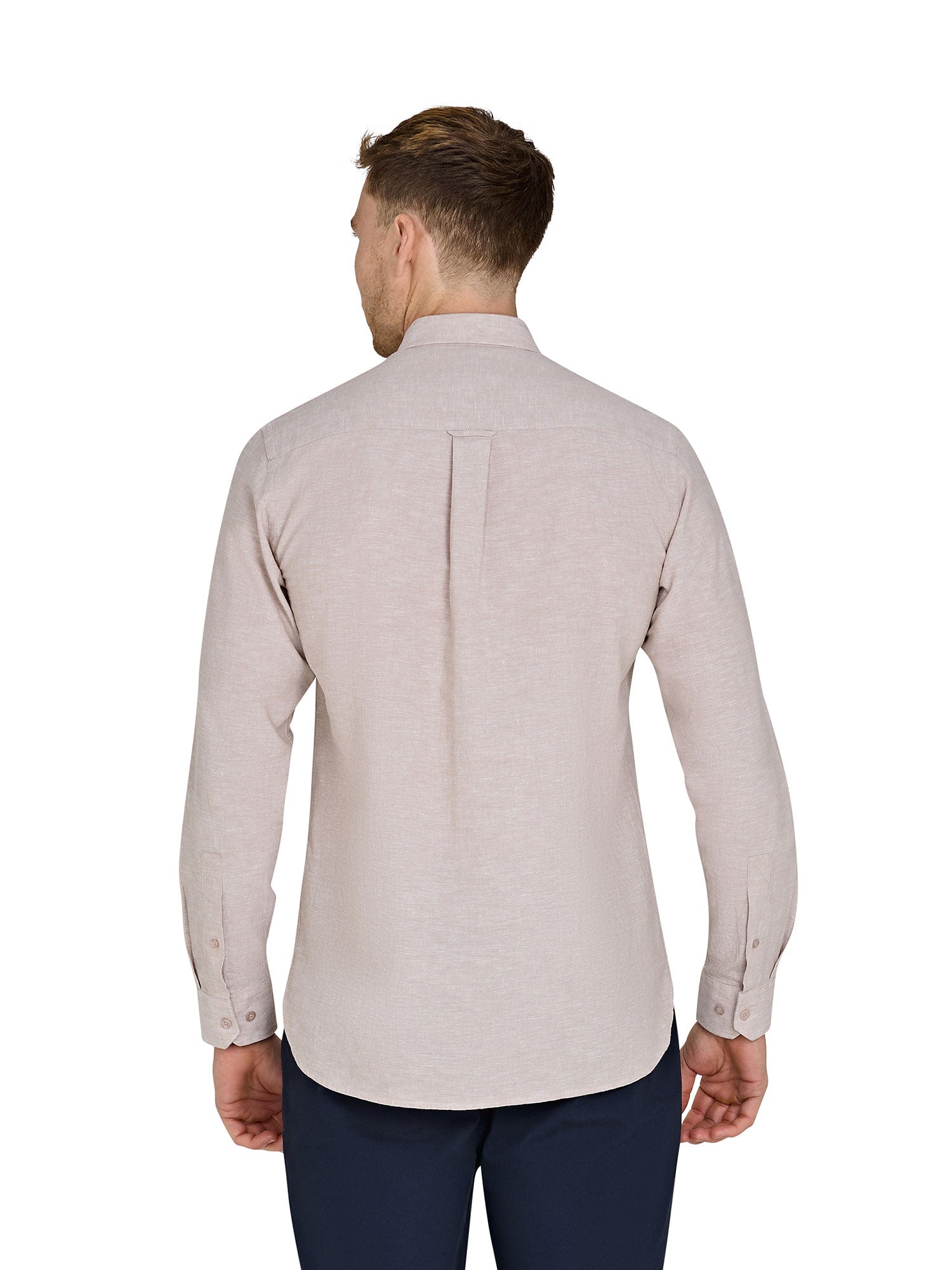 Long Sleeve Linen Shirt - Tan