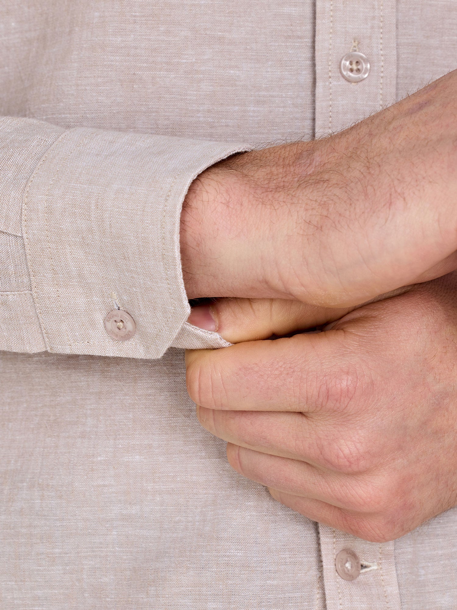 Long Sleeve Linen Shirt - Tan