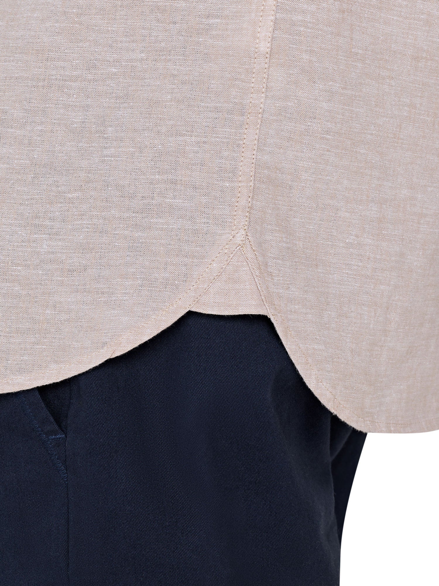 Long Sleeve Linen Shirt - Tan