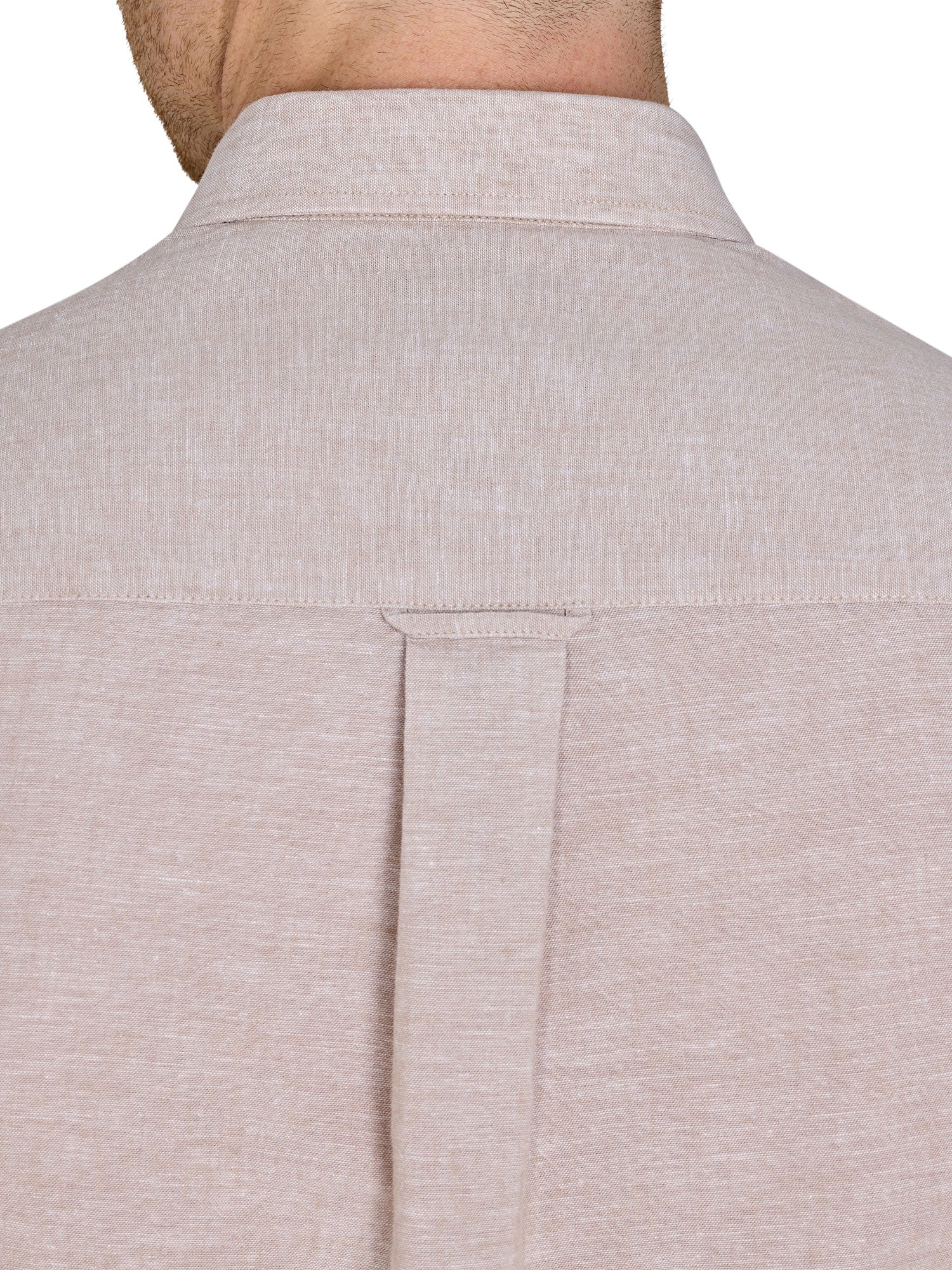 Long Sleeve Linen Shirt - Tan