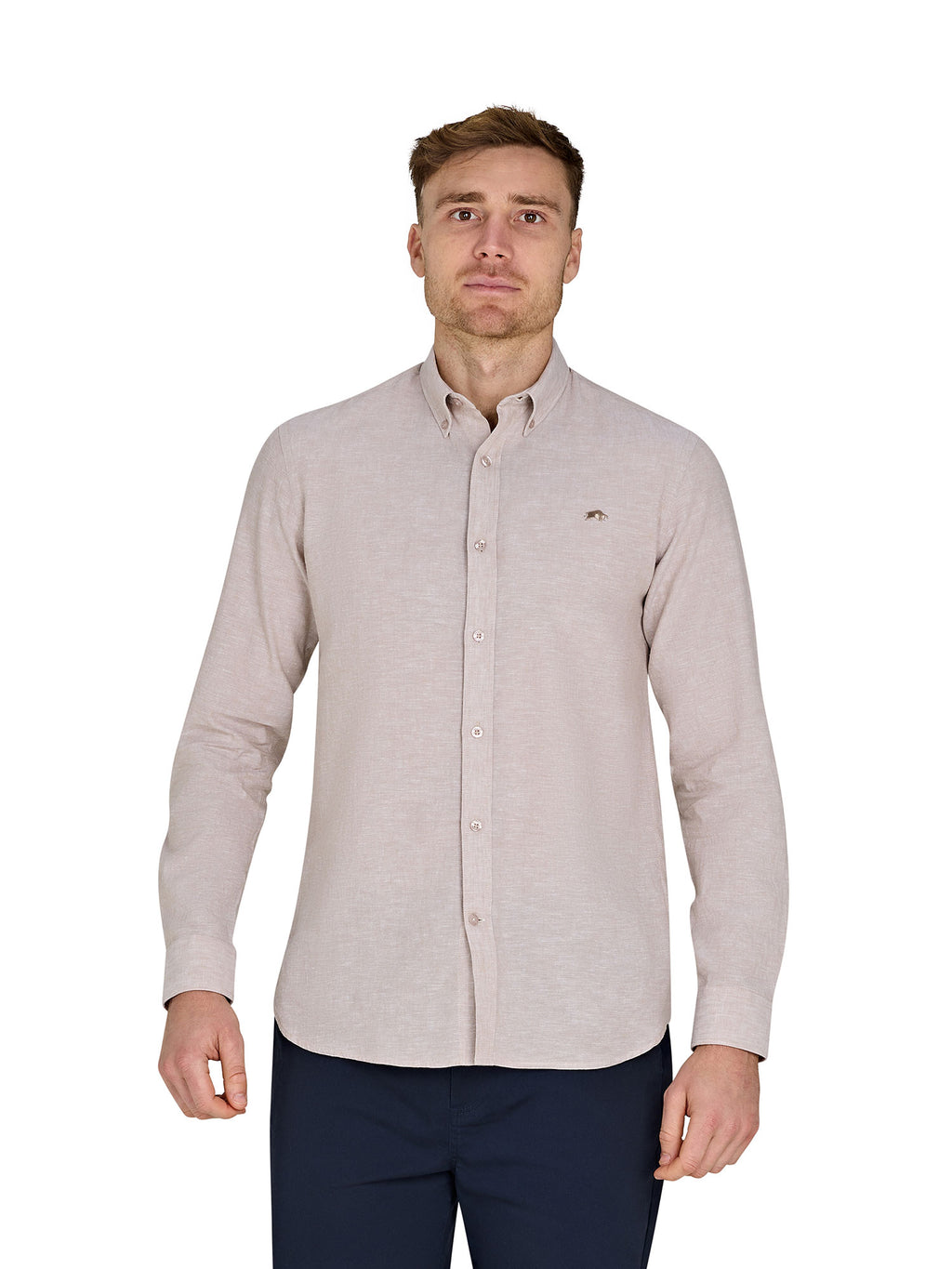 Long Sleeve Linen Shirt - Tan