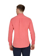 Classic Long Sleeve Linen Shirt - Coral Clearance
