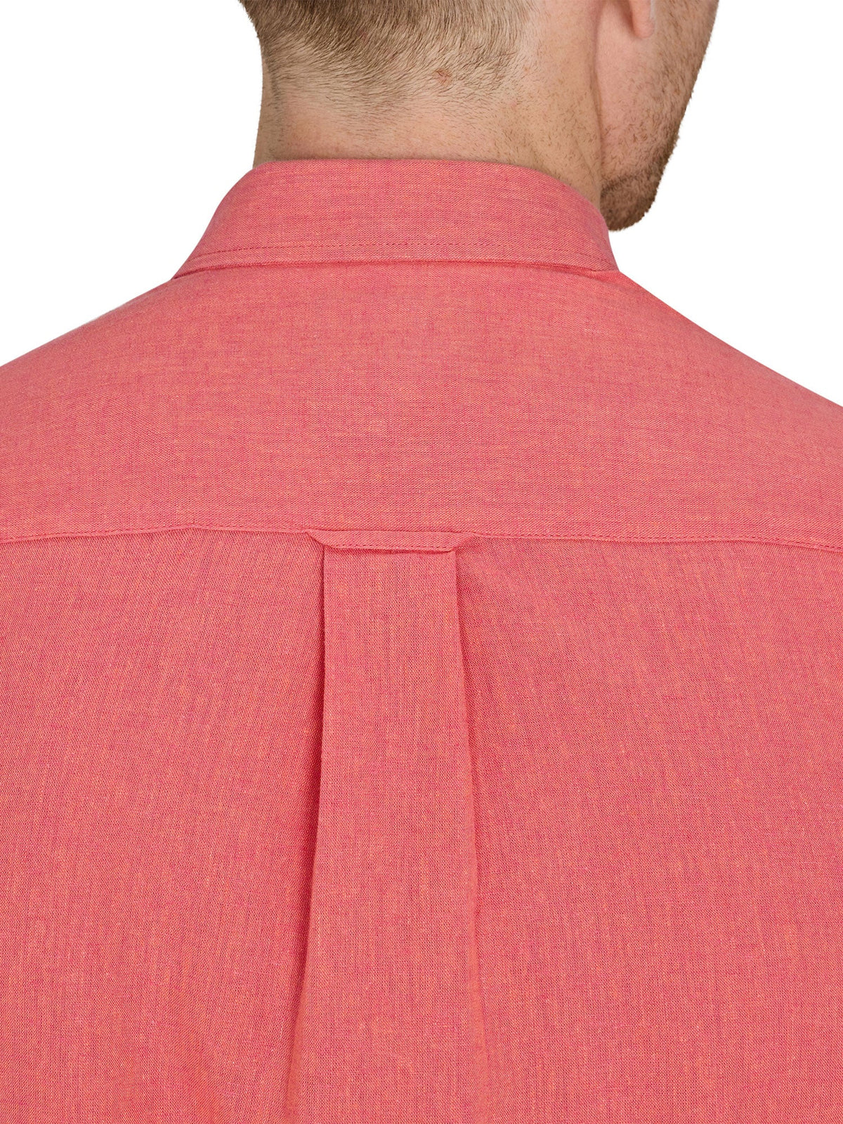 Classic Long Sleeve Linen Shirt - Coral Clearance