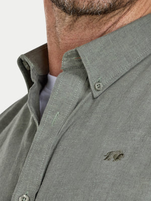 Classic Long Sleeve Linen Shirt - Olive